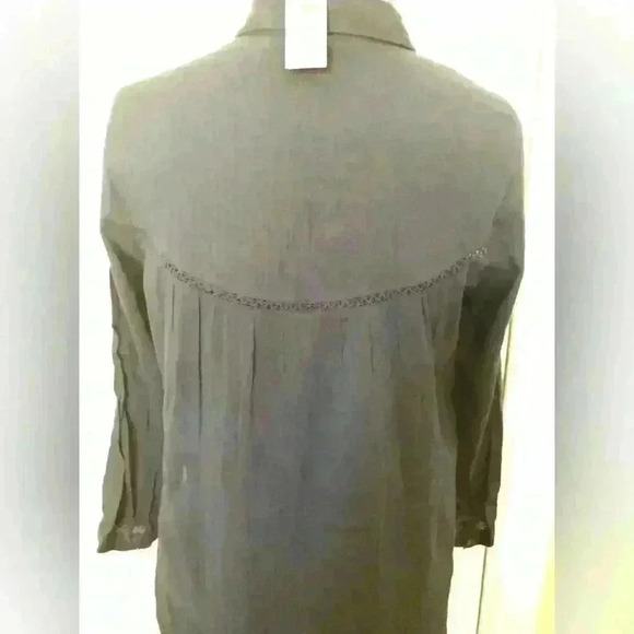 AMERICAN EAGLE OUTFITTERS DARK BLUE LONG SLEEVE BUTTON BLOUSE XS - Picture 4 of 6